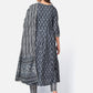 NOZ2TOZ Women Dark Grey Anarkali Cotton Kurta with Pant & Dupatta (3pcs Set) - Swadesiicart