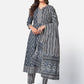 NOZ2TOZ Women Dark Grey Anarkali Cotton Kurta with Pant & Dupatta (3pcs Set) - Noz2Toz