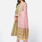 NOZ2TOZ Women Yellow Anarkali Cotton Kurta With Pant & Dupatta (3pcs Set) - Swadesiicart