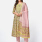 NOZ2TOZ Women Yellow Anarkali Cotton Kurta With Pant & Dupatta (3pcs Set) - Noz2Toz