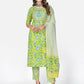 NOZ2TOZ Women Lime Green Cotton Kurta with Pant & Dupatta (3pcs Set - Noz2Toz