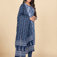 NOZ2TOZ Women Blue Cotton Kurta With Pant & Dupatta (3pcs Set) - Swadesiicart