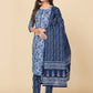 NOZ2TOZ Women Blue Cotton Kurta With Pant & Dupatta (3pcs Set) - Swadesiicart