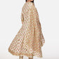 NOZ2TOZ Women Beige Anarkali Cotton Kurta with Pant & Dupatta (3pcs Set) - Swadesiicart