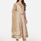 NOZ2TOZ Women Beige Anarkali Cotton Kurta with Pant & Dupatta (3pcs Set) - Swadesiicart