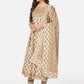 NOZ2TOZ Women Beige Anarkali Cotton Kurta with Pant & Dupatta (3pcs Set) - Swadesiicart