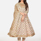 NOZ2TOZ Women Beige Anarkali Cotton Kurta with Pant & Dupatta (3pcs Set) - Noz2Toz