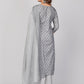 NOZ2TOZ Women's Printed & Embroidered Straight Cotton Grey Stitched Kurta Pant With Dupatta - Swadesiicart