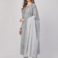 NOZ2TOZ Women's Printed & Embroidered Straight Cotton Grey Stitched Kurta Pant With Dupatta - Swadesiicart