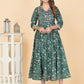 NOZ2TOZ Women's Green Printed Anarkali Cotton Kurta (1 Pc Set) - Noz2Toz