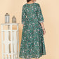 NOZ2TOZ Women's Green Printed Anarkali Cotton Kurta (1 Pc Set) - Swadesiicart