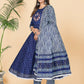NOZ2TOZ Women's Printed & Hand Work Anarkali Cotton Blue Stitched Kurta Pant With Dupatta - Swadesiicart