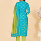 NOZ2TOZ Women's Printed & Embroidered Straight Cotton Sky Blue Stitched Kurta Pant With Dupatta - Swadesiicart