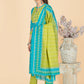 NOZ2TOZ Women's Printed & Embroidered Straight Cotton Sky Blue Stitched Kurta Pant With Dupatta - Swadesiicart
