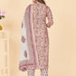 NOZ2TOZ Women's Printed & Embroidered Straight Cotton Peach Stitched Kurta Pant With Dupatta - Swadesiicart