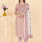 NOZ2TOZ Women's Printed & Embroidered Straight Cotton Peach Stitched Kurta Pant With Dupatta - Noz2Toz