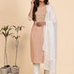 NOZ2TOZ Women Orange Cotton Kurta With Pants & Dupatta Set (3 Pc Set) - Noz2Toz