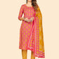 NOZ2TOZ Women's Printed & Hand Work Straight Cotton Coral Stitched Kurta Pant With Dupatta - Noz2Toz
