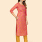 NOZ2TOZ Women's Printed & Hand Work Straight Cotton Coral Stitched Kurta Pant With Dupatta - Swadesiicart
