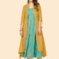 NOZ2TOZ Women Mustard Yellow Anarkali Kurta With Shrug (2pcs Set) - Noz2Toz