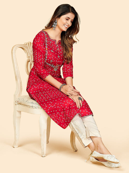 NOZ2TOZ Women Dark Pink Cotton Kurta (1pc) - Swadesiicart