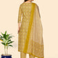 NOZ2TOZ Women's Embroidered & Sequience Work Straight Cotton Yellow Stitched Kurta Pant With Dupatta - Swadesiicart