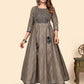 NOZ2TOZ Women's Embroidered Anarkali Cotton Bland Brown Stitched Kurta - Swadesiicart