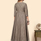NOZ2TOZ Women's Embroidered Anarkali Cotton Bland Brown Stitched Kurta - Swadesiicart