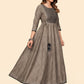 NOZ2TOZ Women's Embroidered Anarkali Cotton Bland Brown Stitched Kurta - Swadesiicart