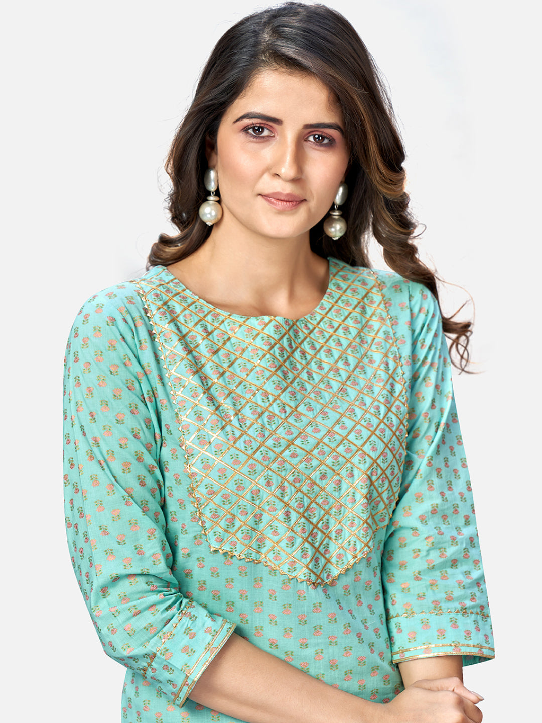 NOZ2TOZ Women's Turquoise Kurta & Pant With Dupatta set- (3pcs set) - Swadesiicart