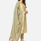 NOZ2TOZ Women's Foil Print & Gota Patti Work Straight Cotton Yellow Kurta Pant With Dupatta - Swadesiicart