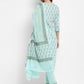 NOZ2TOZ Women Aqua Blue Printed Cotton Kurta with Pants & Dupatta (3 Pc Set) - Swadesiicart