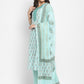 NOZ2TOZ Women Aqua Blue Printed Cotton Kurta with Pants & Dupatta (3 Pc Set) - Noz2Toz