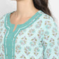 NOZ2TOZ Women Aqua Blue Printed Cotton Kurta with Pants & Dupatta (3 Pc Set) - Swadesiicart
