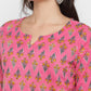NOZ2TOZ Women's Embroidered & Printed Straight Cotton Pink Kurta With Pant - Swadesiicart