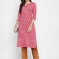 NOZ2TOZ Women's Embroidered & Printed Straight Cotton Pink Kurta With Pant - Noz2Toz