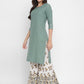 NOZ2TOZ Women's Solid, Sequence & Gotta Patti Straight Cotton Olive Green Kurta Sharara With Dupatta - Swadesiicart