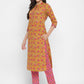 NOZ2TOZ Women's Sequin Mustard Kurta With Pant- (2pcs Set) - Swadesiicart