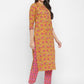NOZ2TOZ Women's Sequin Mustard Kurta With Pant- (2pcs Set) - Swadesiicart
