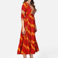 NOZ2TOZ Women's Red Bandhani Anarkali Kurta- (1pc Set) - Swadesiicart