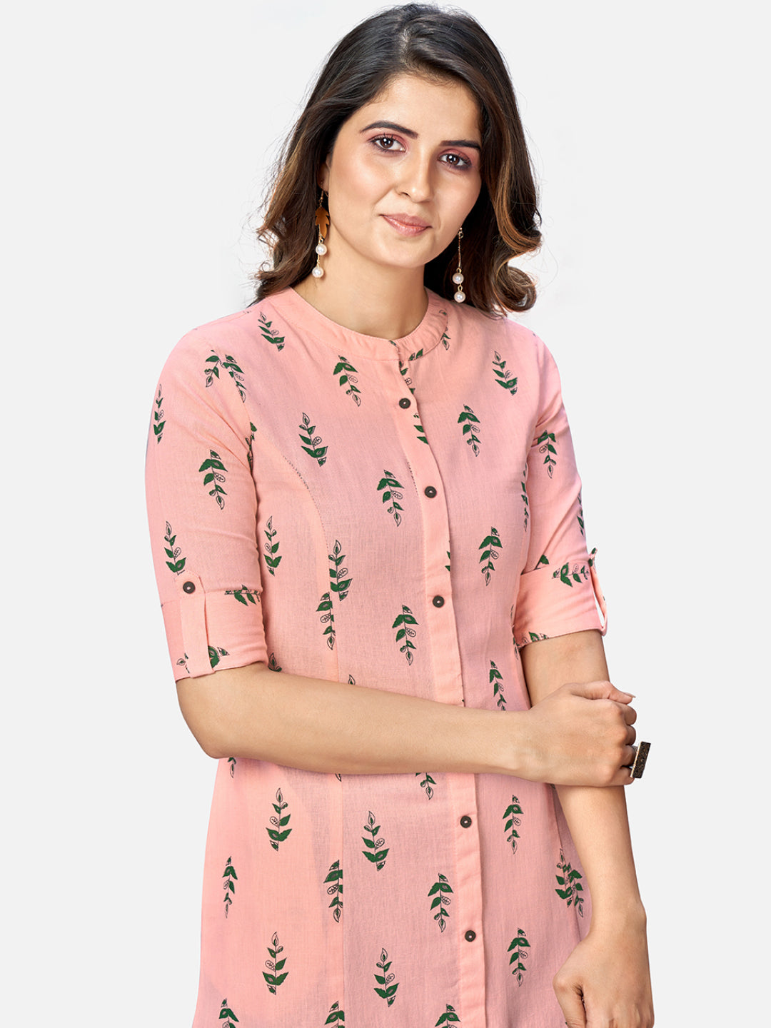 NOZ2TOZ Women Pink Cotton Kurta (1pc) - Swadesiicart