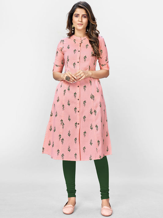 NOZ2TOZ Women Pink Cotton Kurta (1pc) - Noz2Toz