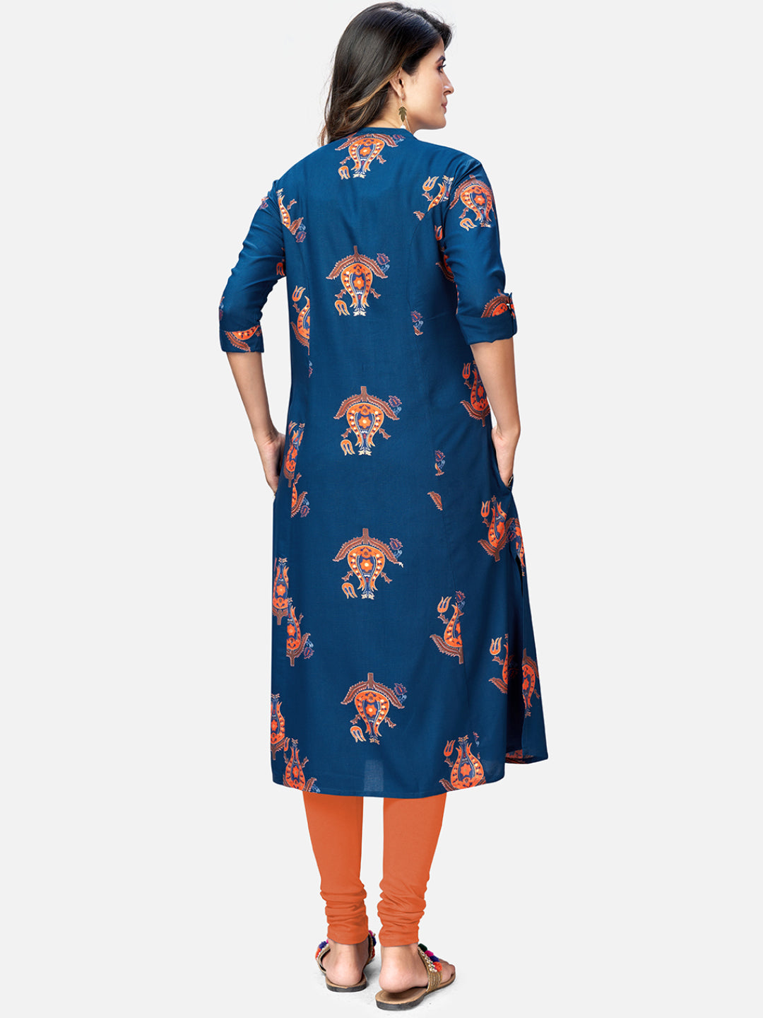 NOZ2TOZ Women's Blue A-Line Kurta- (1pc set) - Swadesiicart