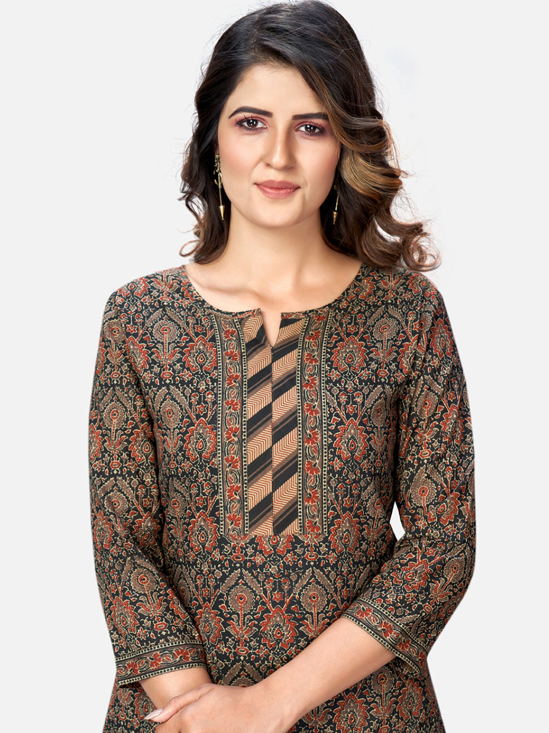 NOZ2TOZ Women's Brown Printed Kurta & Pant With Dupatta- (3pcs set) - Swadesiicart