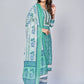 NOZ2TOZ Women's Printed & Lace Work Straight Cotton Aqua Kurta Pant With Dupatta - Swadesiicart