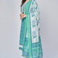NOZ2TOZ Women's Printed & Lace Work Straight Cotton Aqua Kurta Pant With Dupatta - Noz2Toz