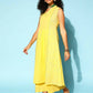 Ahalyaa Women Yellow Colour Cotton Printed Kurta Palazzo Set | Swadesiicart