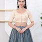 Joban Fashion Cream Tissue Elbow Sleeveless Front Open Blouse - Swadesiicart