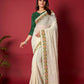 Vamsee White Georgette Designer Saree - Swadesiicart