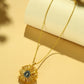 Nuyug 18k Gold-Plated Crystal Studded Minimal Chain Pendant Necklace | Swadesiicart